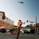 Michael Bay directing mayhem on the set of Ambulance